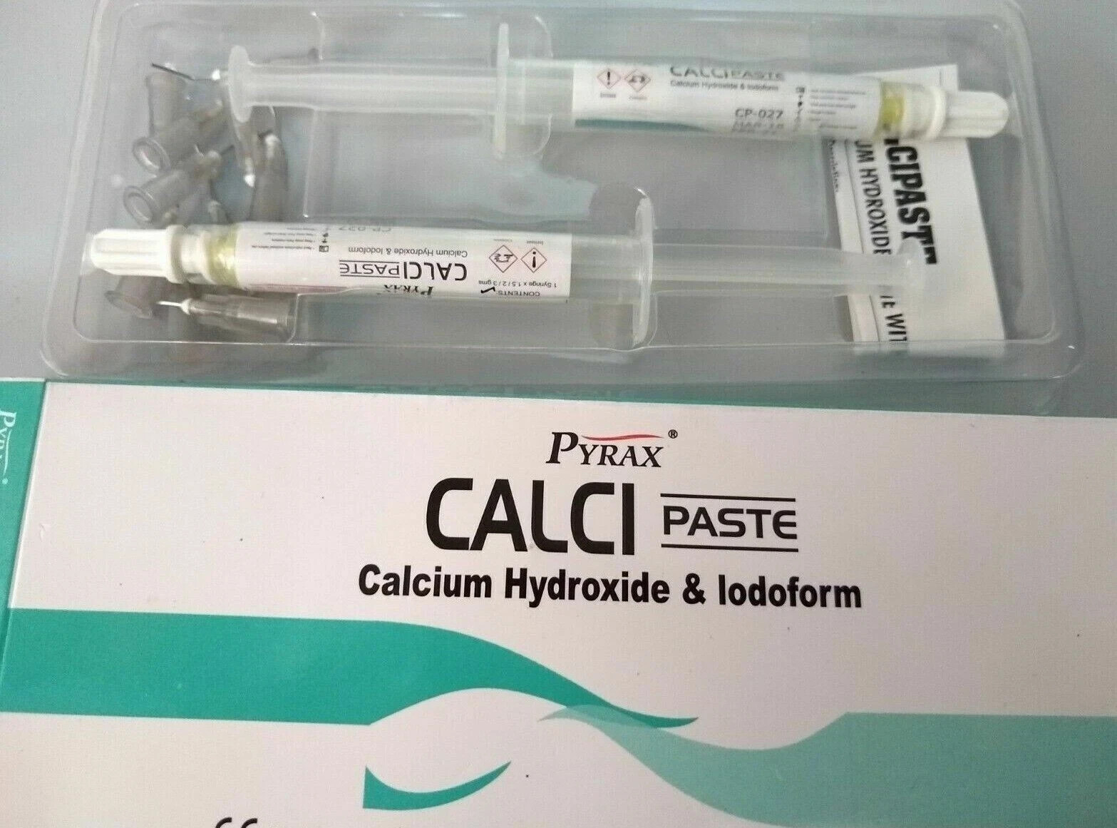 5 x Pyrax CALCI Paste Calcium Hydroxide with Iodoform Paste 2 x 3gm Syr Pack