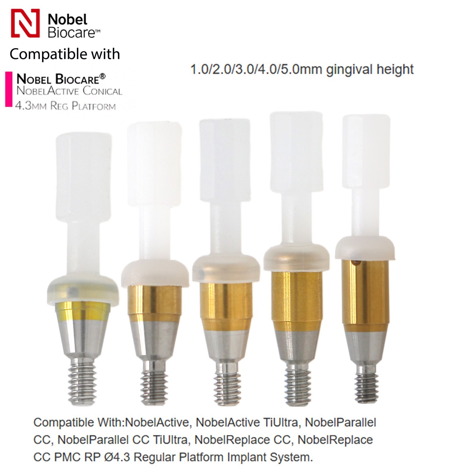 For Noble active RP 4.3/5.0mm Internal hex conical connection LOCATOR abutment