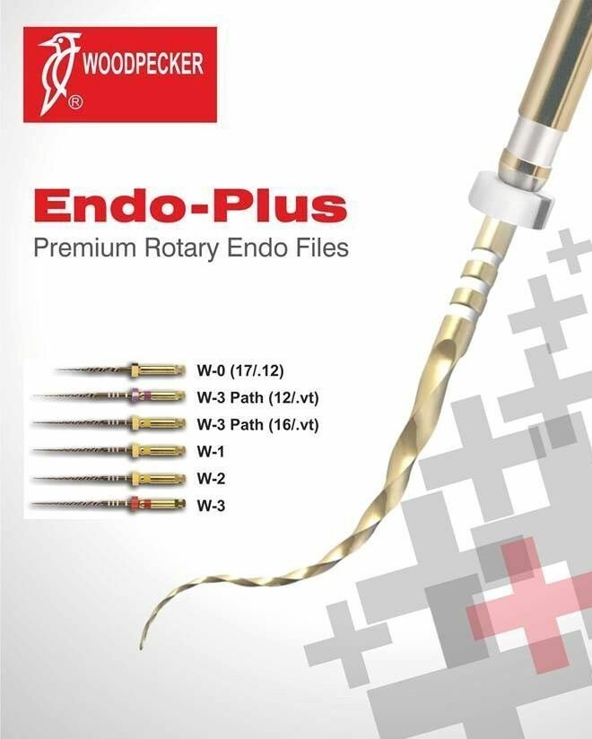 Dental Woodpecker Endo Plus Ni-Ti Root Canal 6 Files Pack Assorted 25mm Length