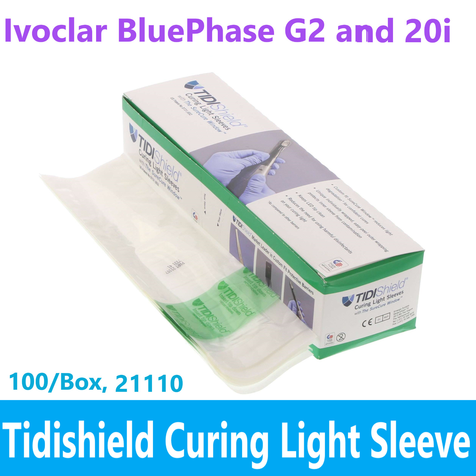 Dental Curing Light Cover For Ivoclar Vivadent Bluephase G2 / 20i, 100/bx 21110