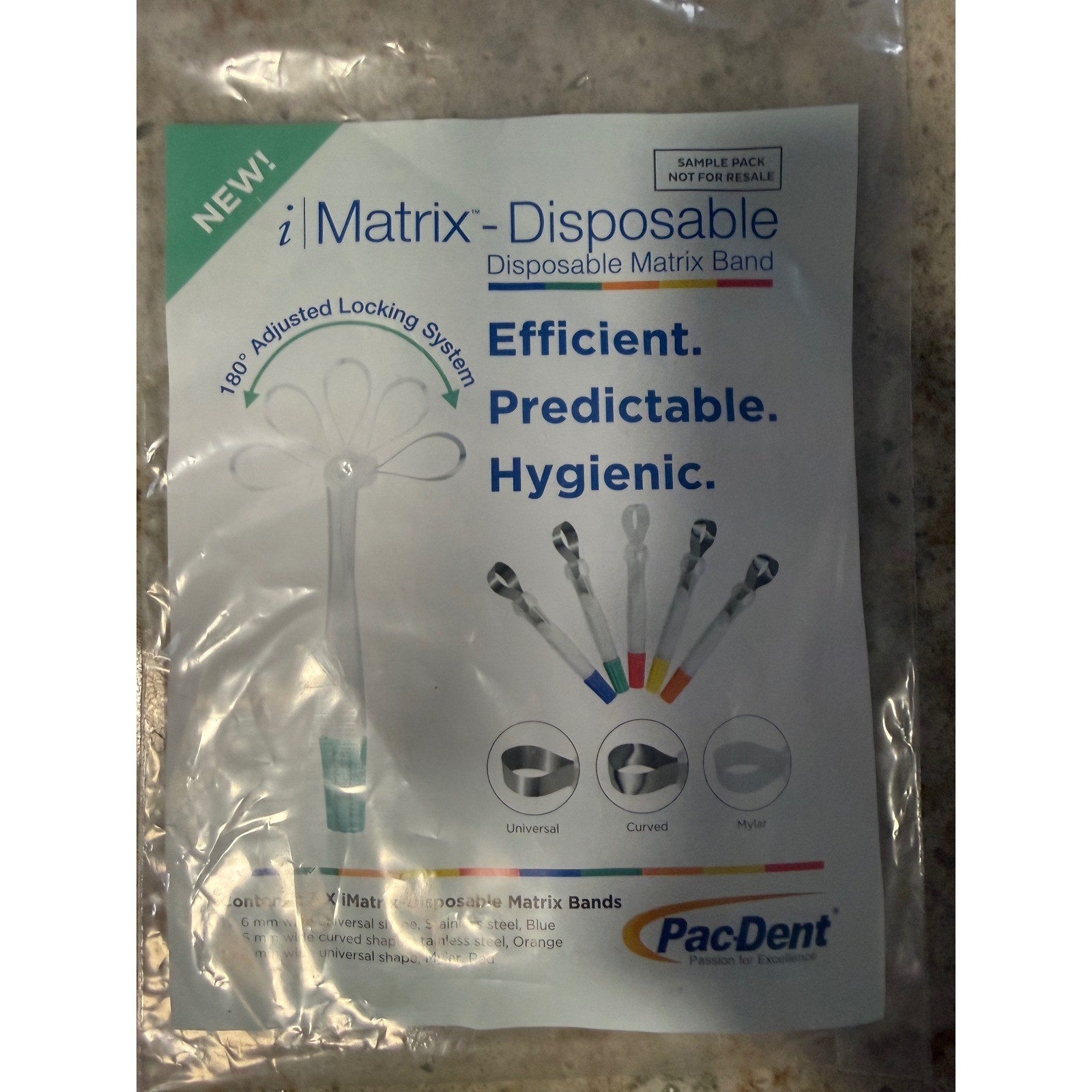 Pac-Dent iMatrix-Disposable Matrix Band Sample Pack 3ct Dental Matrix Bands NEW