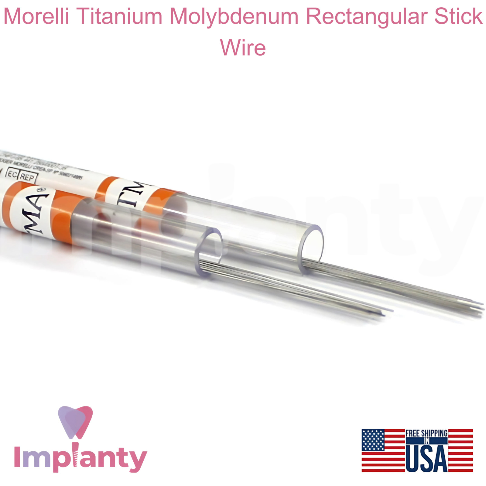 Morelli Titanium MoIybdenum Rectangular Stick Dental Wire Upper Jaw 10 Sticks