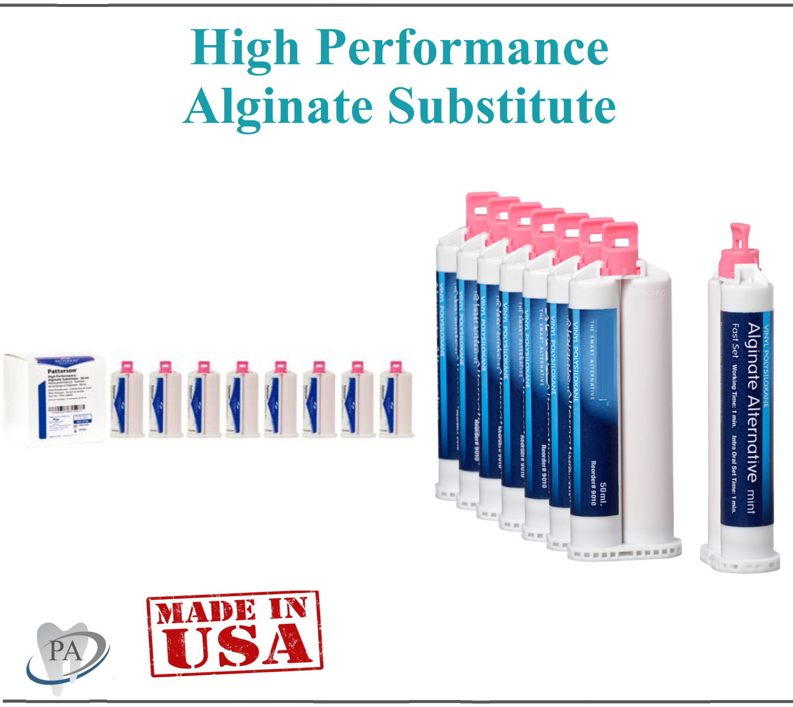 Dental Alginate Substitute Alternative 50mL Cartridges, Fast Set – Mint