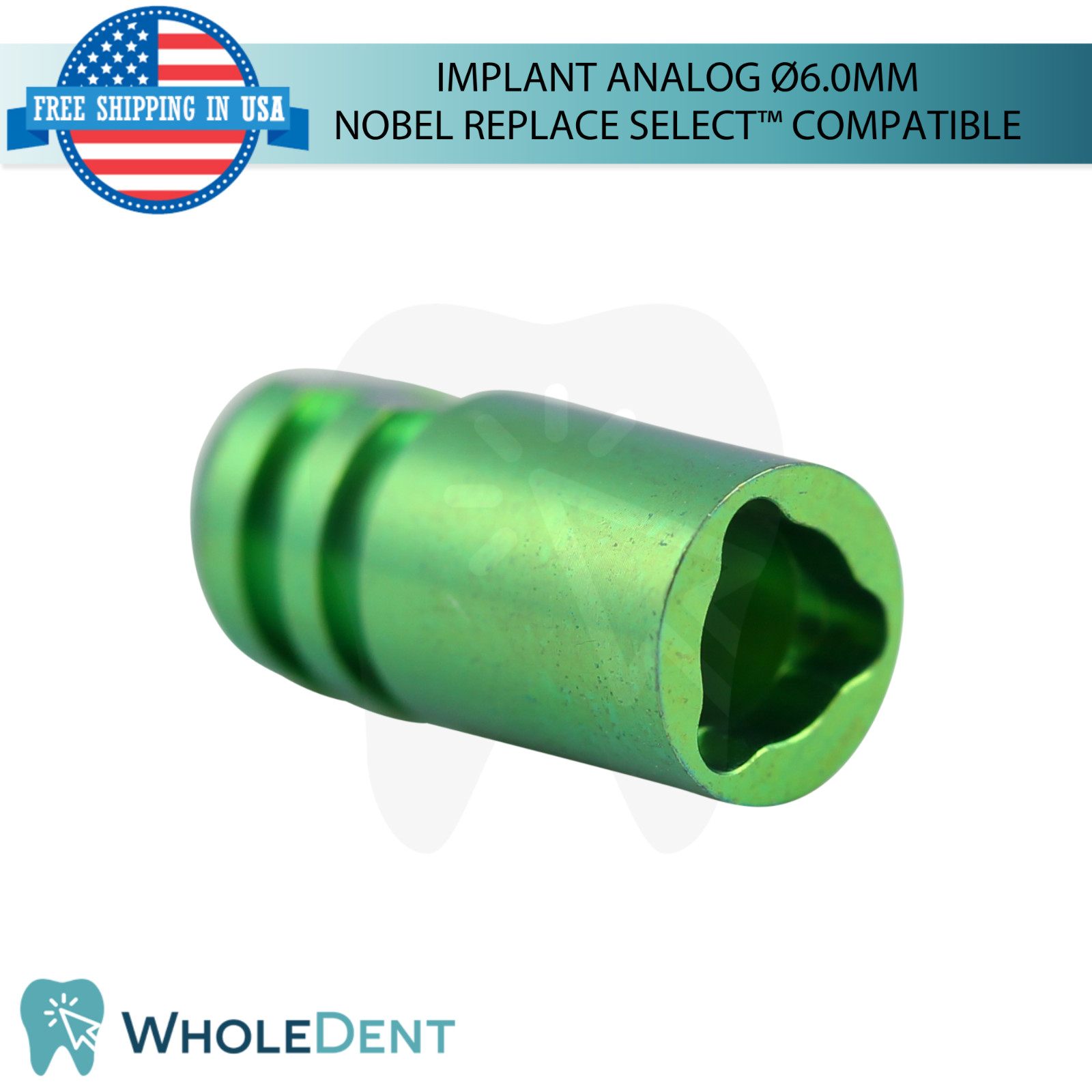 5x Dental Fixture Analog Ø6.0mm Titanium N0bel Replace Select™ Compatible