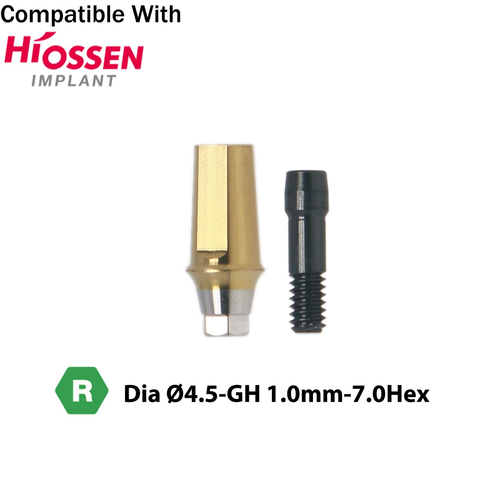 Dental Regular Straight Abutment with Screw fits Hiossen Osstem Ø4.5/5.0/6.0mm