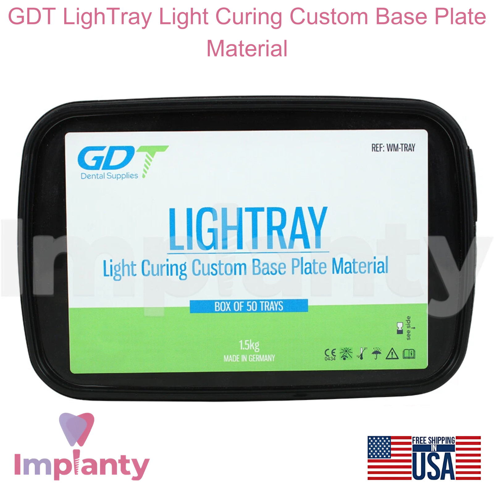 GDT Dental LighTray Light Curing Custom Base Plate Material 1.5kg 50 Sheets