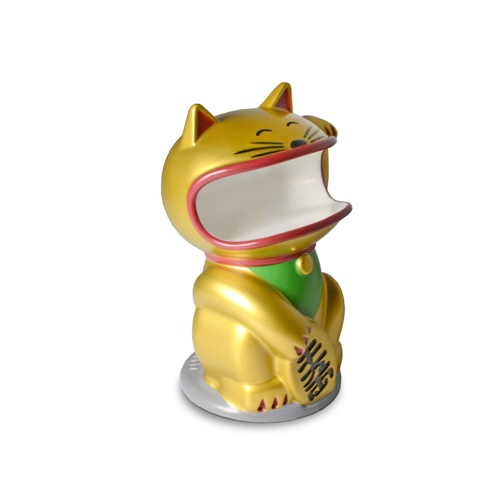 Retainer Buddy Lucky Cat – Sanitary Storage for Retainers Clear 6 Inch, Gold