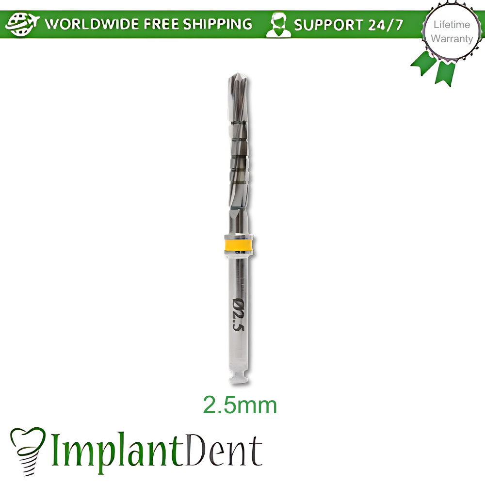 1x Dental Straight Drills 16mm External Irrigated Stainless Steel Dentistry Tool