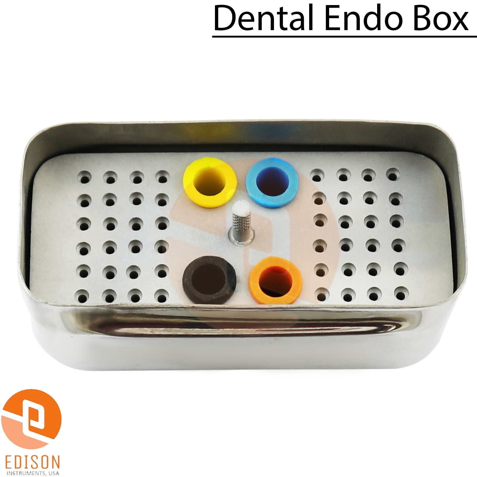 Endodontic Box Dental Files Burs Holder Sterlization Organizer Stainless Steel