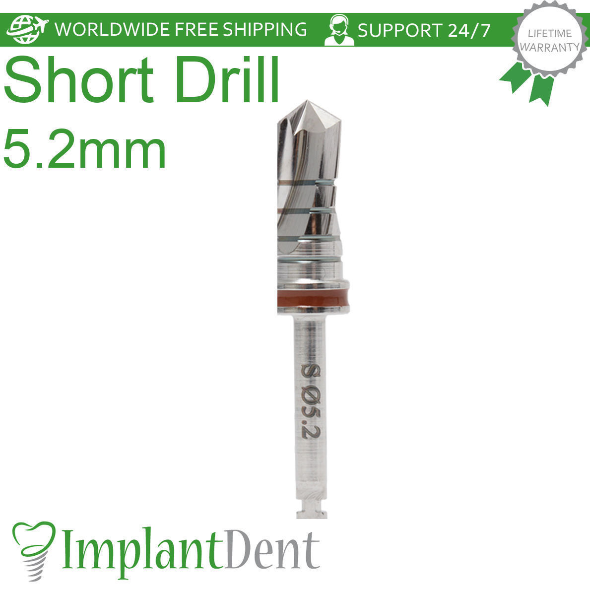 1x Dental Short Drills 11.5mm External Irrigated Stainless Steel Dentistry Tool