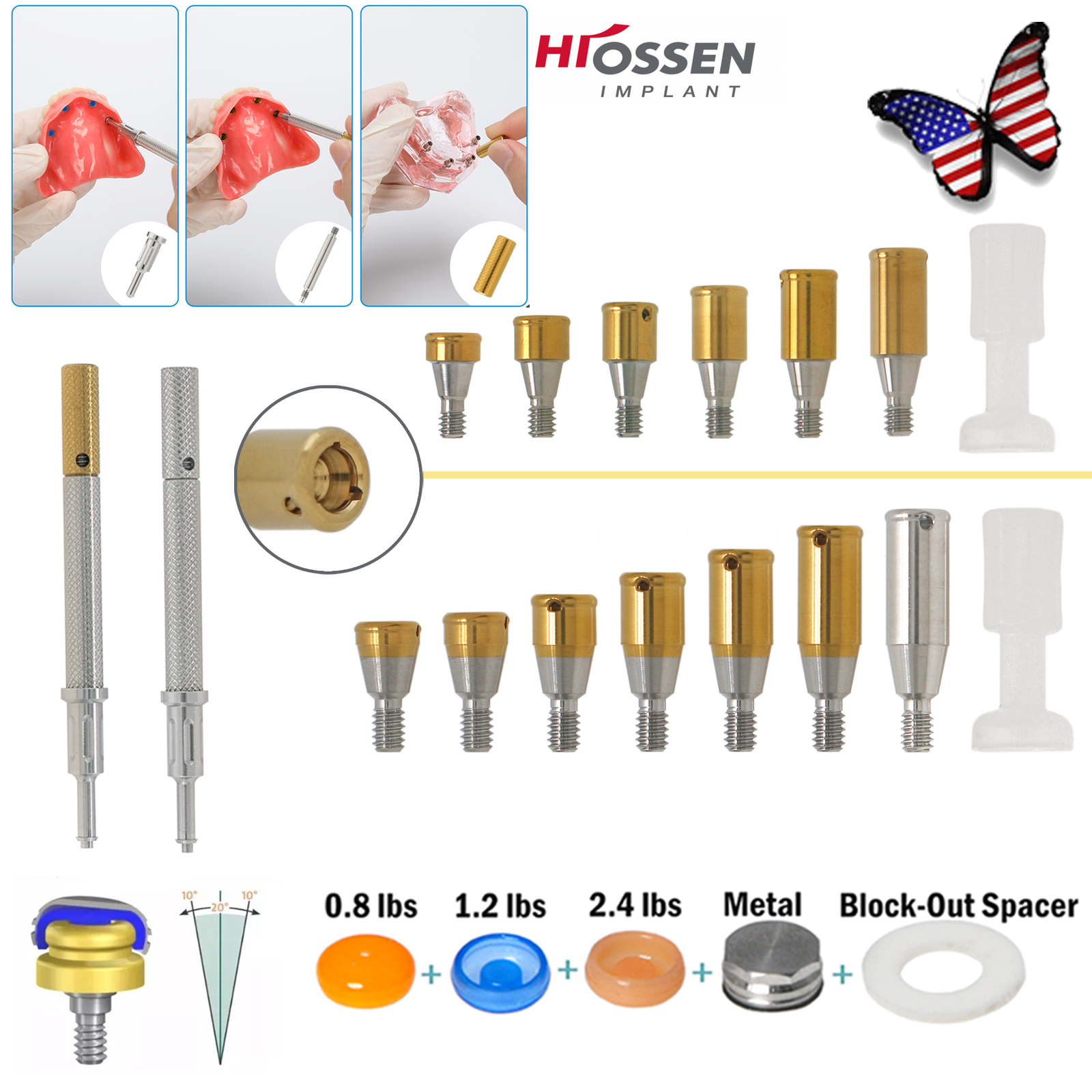 US Dental Locator Abutments Healing Impression Coping for Hiossen ET Osstem TS