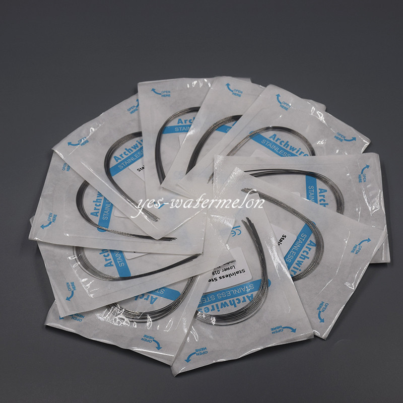 50 Packs Dental Orthodontic Arch Wire Stainless Steel Round Wires Natural 500x