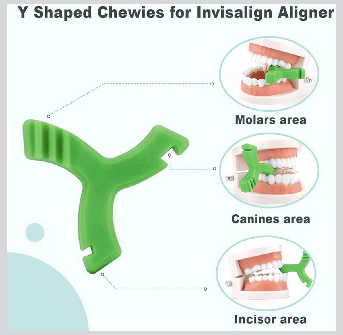 4-Pack Orthodontic Aligner Chewies Y-Shaped Silicone Tray Seaters Mixed Colors