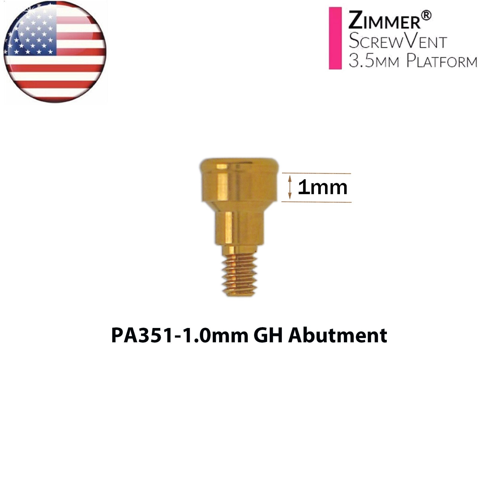 US For Zimmer TSV 3.5/4.5mm Dental Locator Abutment 1-5.0mm Male Cap Insert Tool