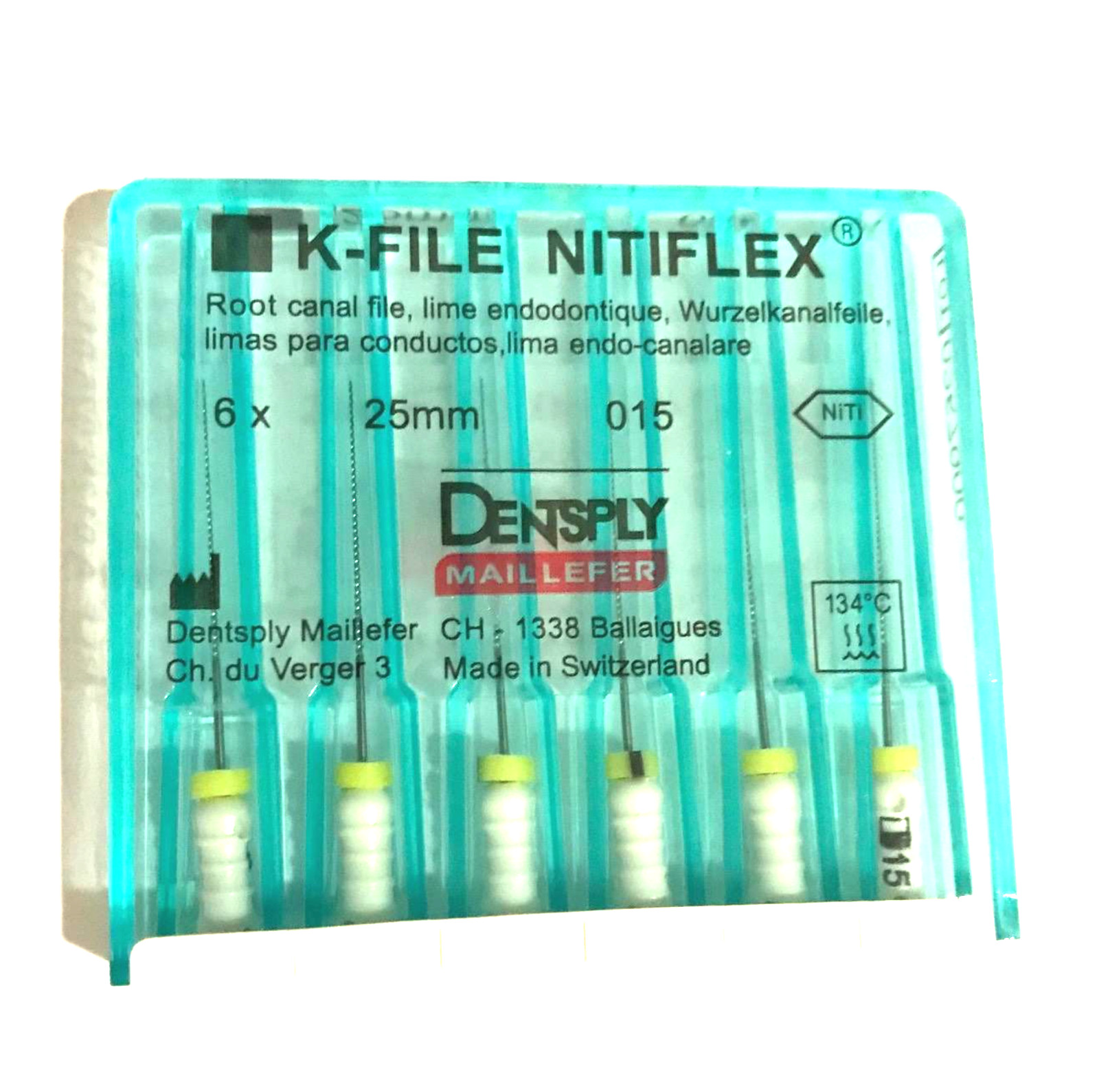 Dentsply K-File Nitiflex 015 NiTi Flexible Endo Root Canal Hand Files 10pk 25mm