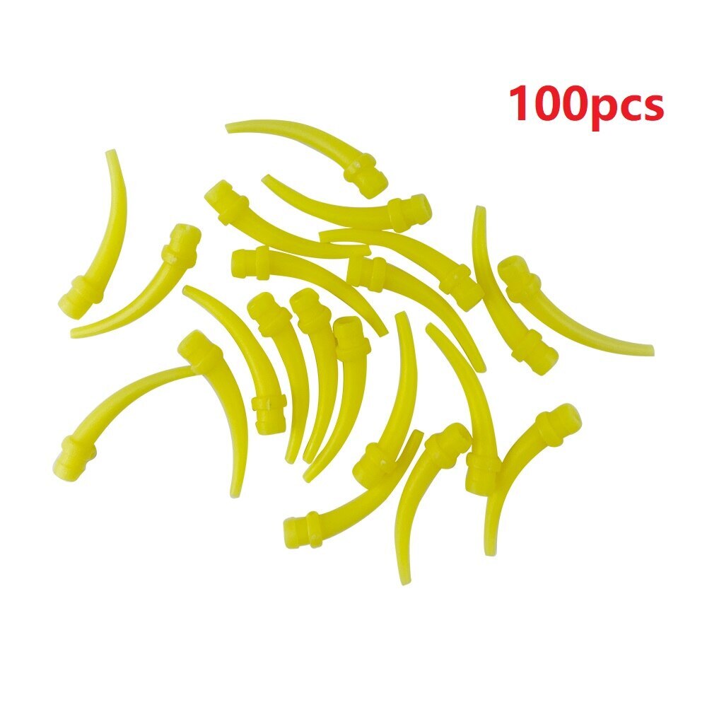 50/100pcs Silicon Dental Oral Impression Material Mixing Tips Yellow Disposable