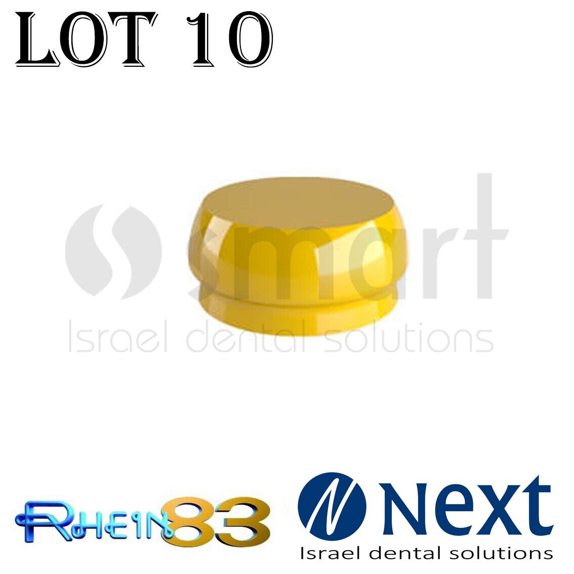 LOTx10 Flat abutment attachment silicone retentive cap Extra-Soft Rhein83 Italy