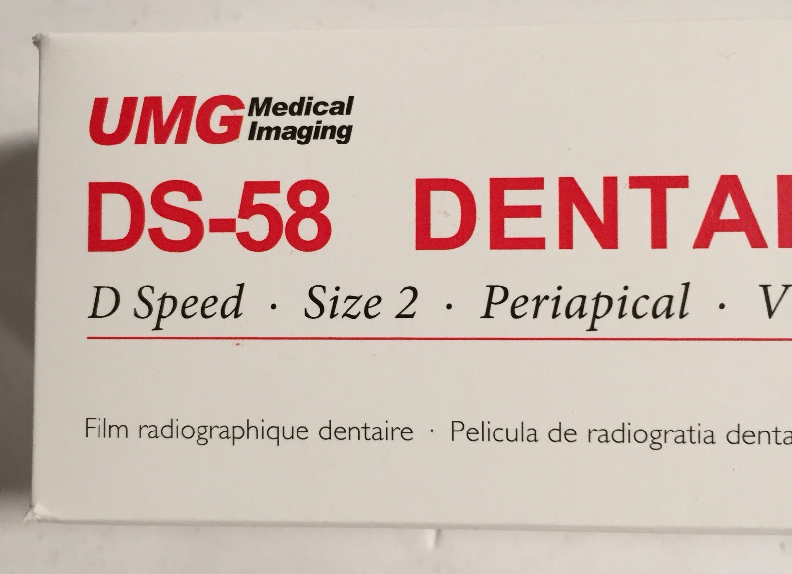 Dental UMG DS-58 Size 2 D Speed Periapical Vinyl Pack Dental X-Ray Film 150 /Box
