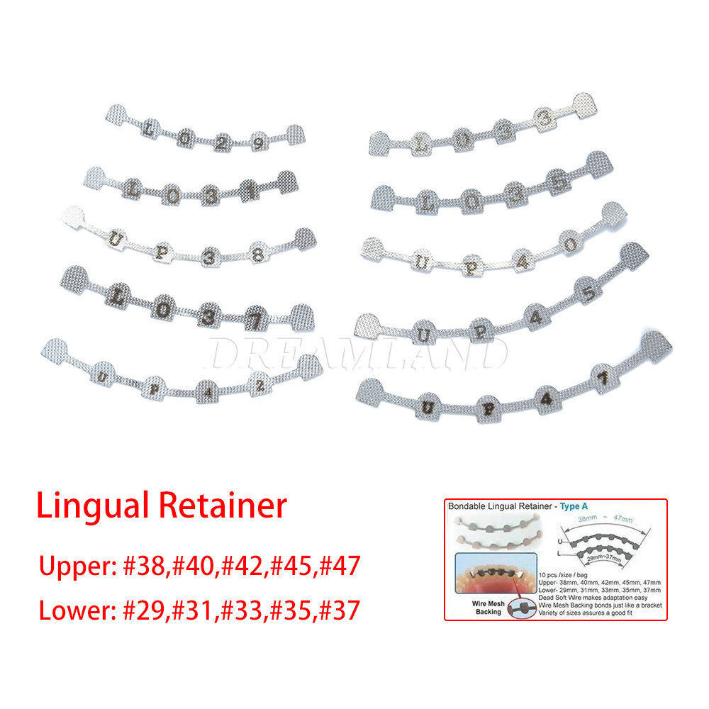 Dental Ortho Lingual Retainer Bonding Splints Mesh Base Upper/Lower Universal