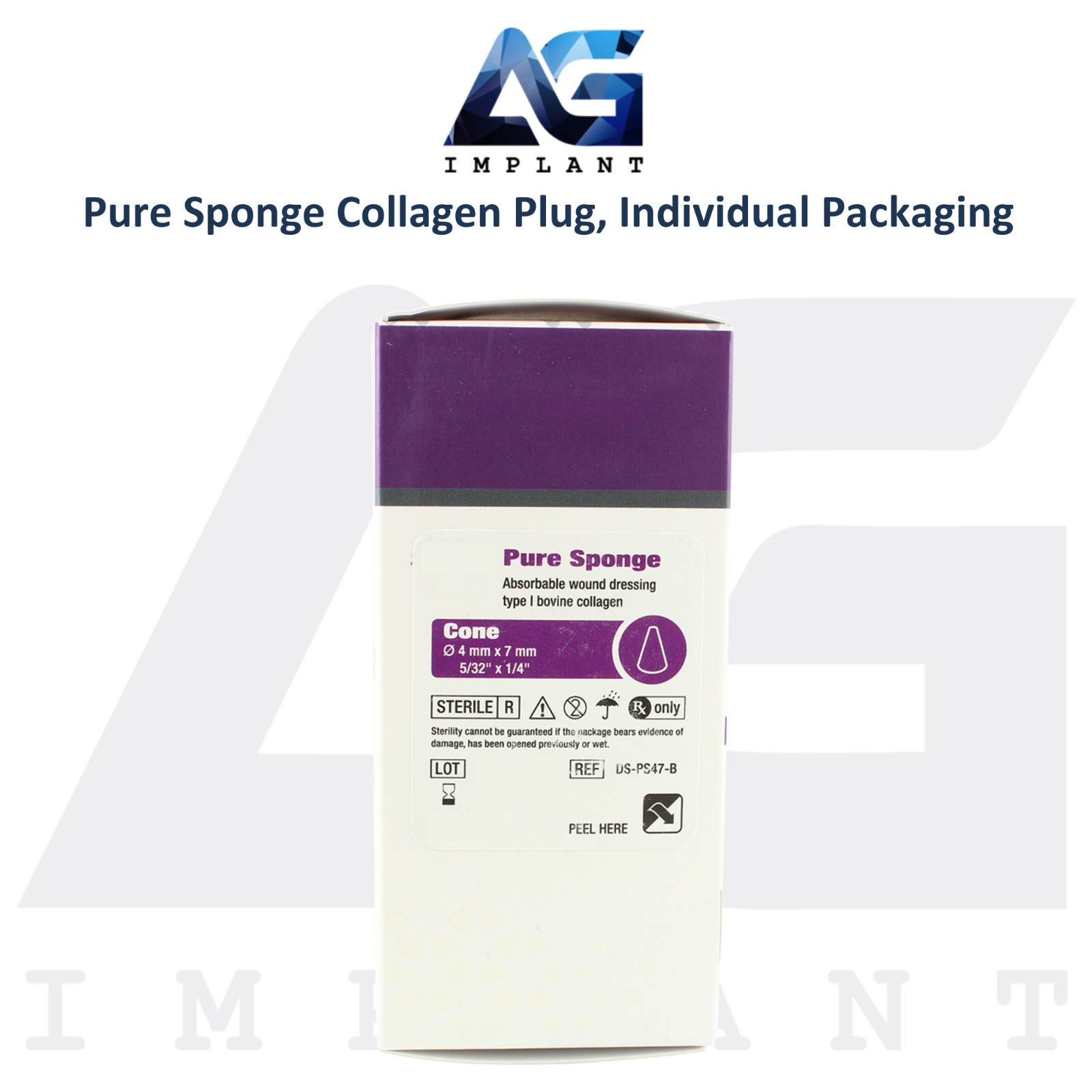 Dental Pure Collagen Sponges 10 Individually Packed Plugs Sterile Void Filling