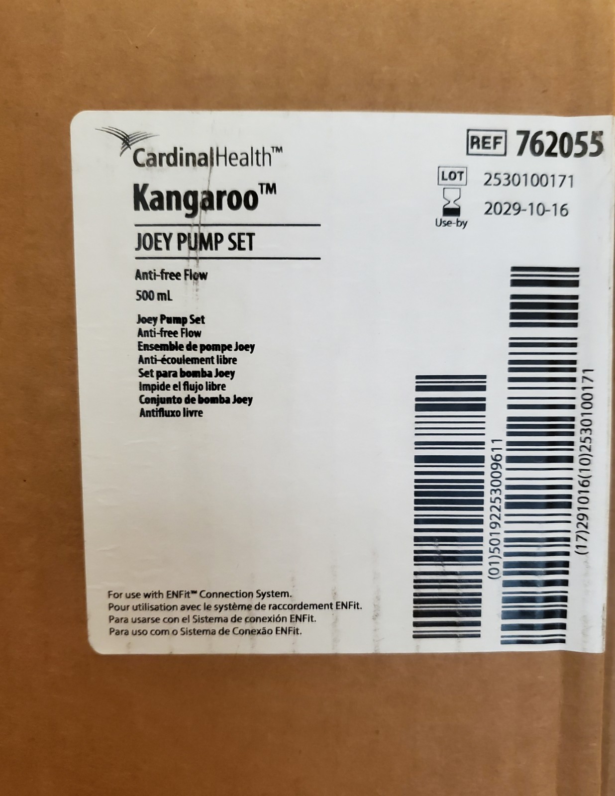Sealed Box of 30 Joey Pump Feeding Bags (Joey Pump Set)(500mL) REF 762055-772055