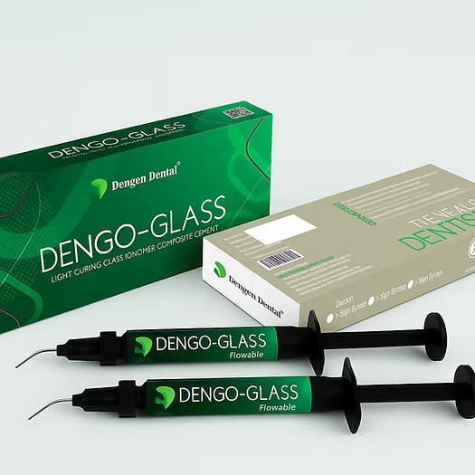 Dengen Dental Dengo-Glass Light Curing Glass Ionomer Flowable 2 x 2gm Free Ship