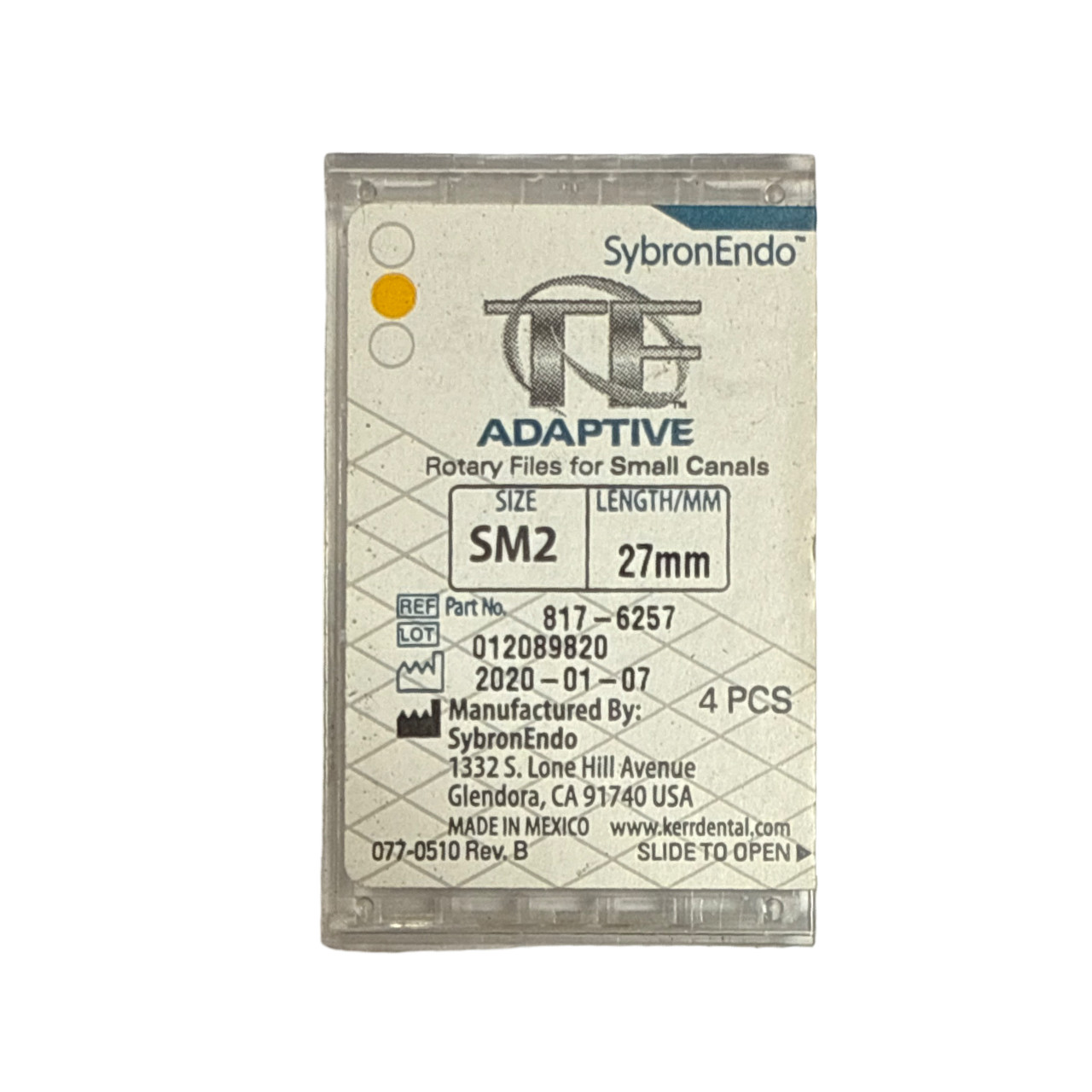 Kerr Dental 817-6257 SybronEndo TF Adaptive Rotary Files Small SM2 27mm 4/Bx