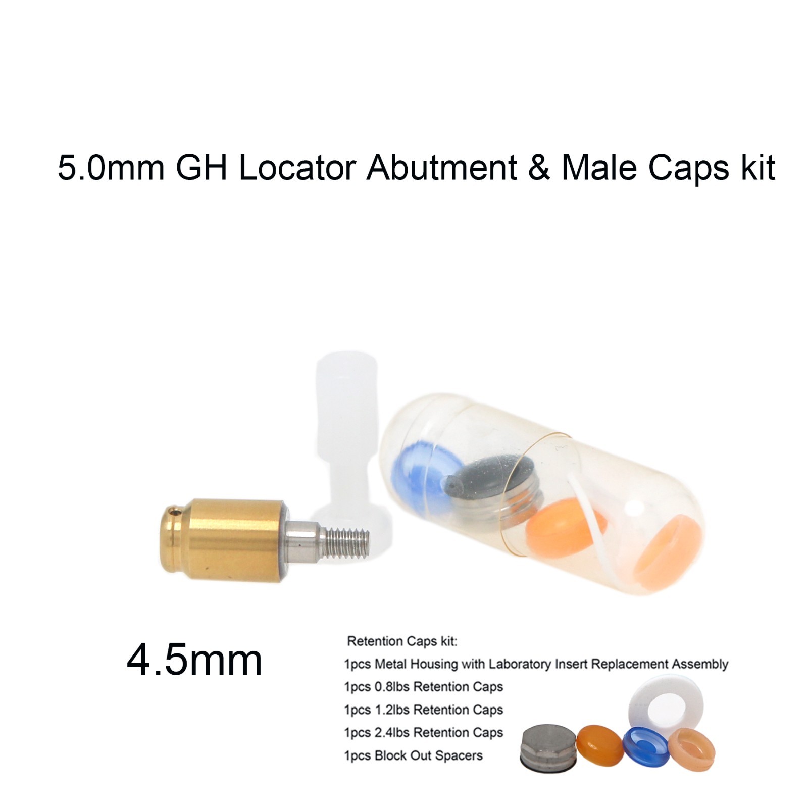 US Overdenture Locator Abutment Fits BioHorizons Tapered Conical Internal Hex
