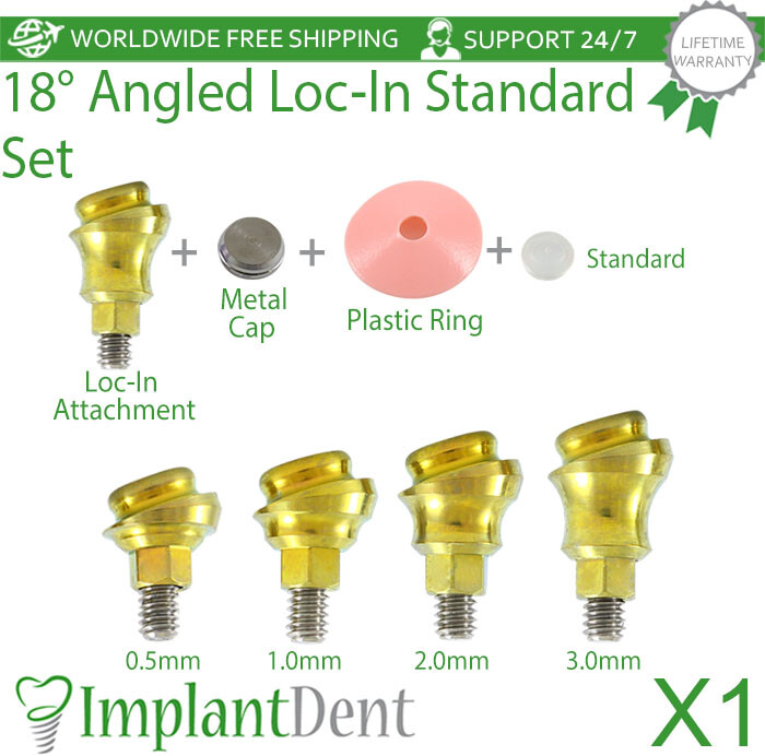 1x Dental Angulated 18° Loc In Attachment Standard Set Int Hex System 2.42mm