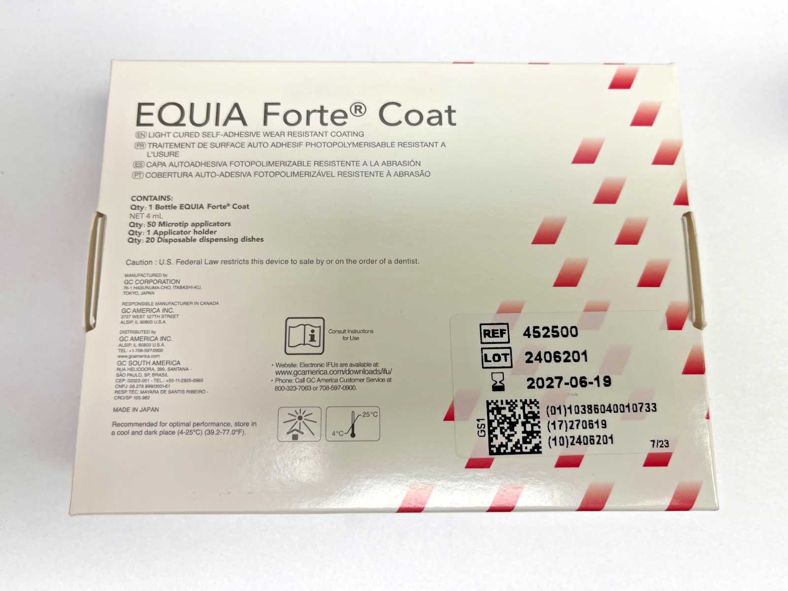 GC America Equia Forte Coat Kit- 4mL Bottle of Coat, 50 microtip applicators