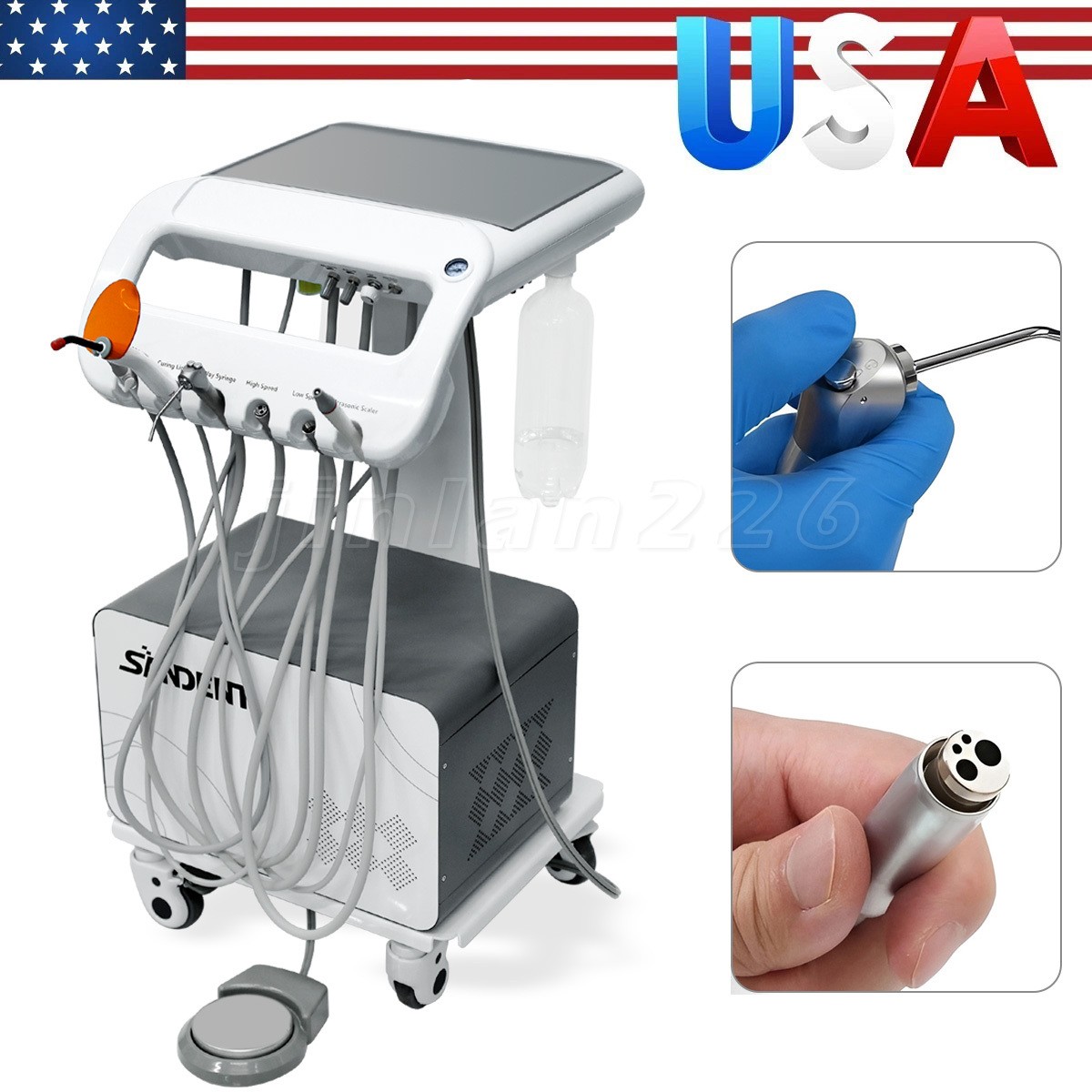 Portable Dental Delivery Unit With Air Compressor Strong Suction 4Hole