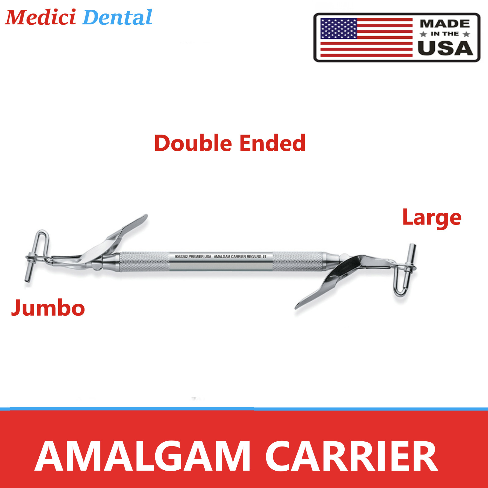 Dental Universal Material Amalgam Carrier JUMBO/ LARGE/ REGULAR, Double Ended,