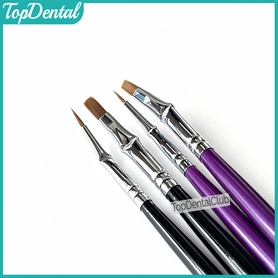 Dental Curved Brush Pens Composite Resin Nylon Pen Posterior Teeth Restoration