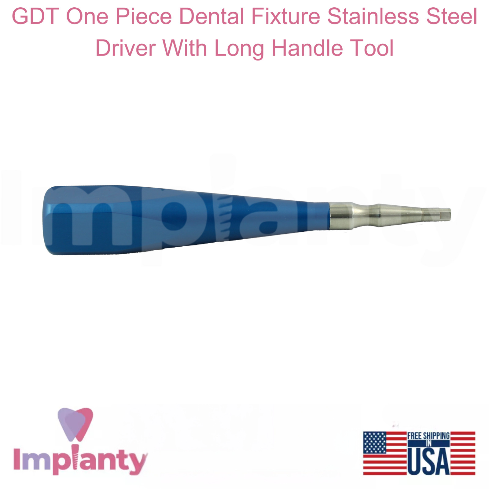 GDT One Piece Dental Fixture Stainless Steel Driver With Long Handle Tool