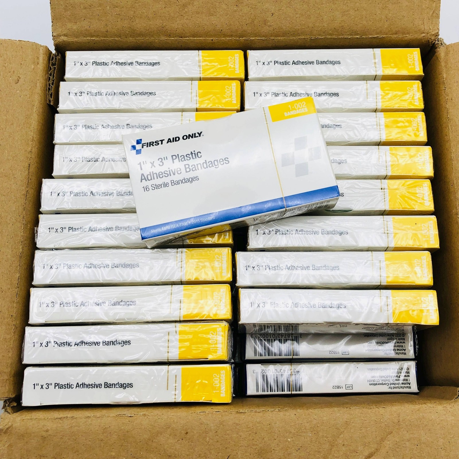 Acme First Aid Only 1-002 Plastic Adhesive Bandages 1in x 3in 59 Boxes of 16pcs