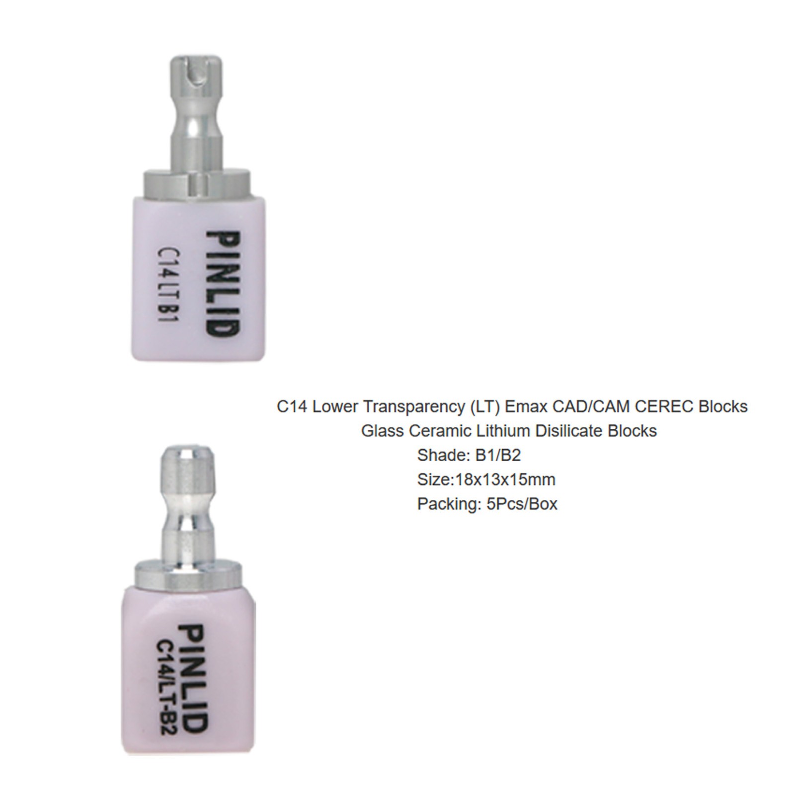 Dental lithium disilicate glass-ceramic C14 HT/LT InLab IPS e.max CAD/CAM Blocks
