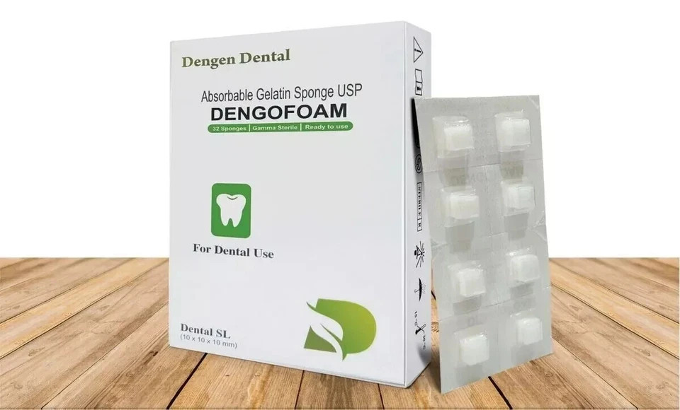 Dengen Dengofoam Absorbable Gelatin Sponge USP 32 Sponge 10x10x10mm (Free ship)