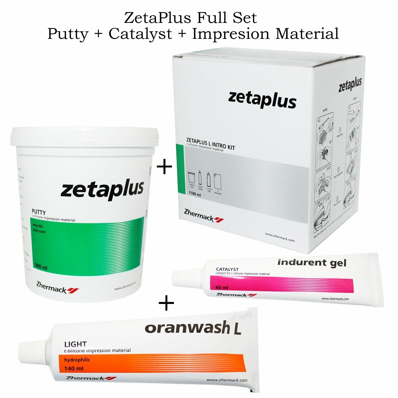Zhermack Zetaplus Impression Dental Material Ornawash Intrudent Gel Complete Kit