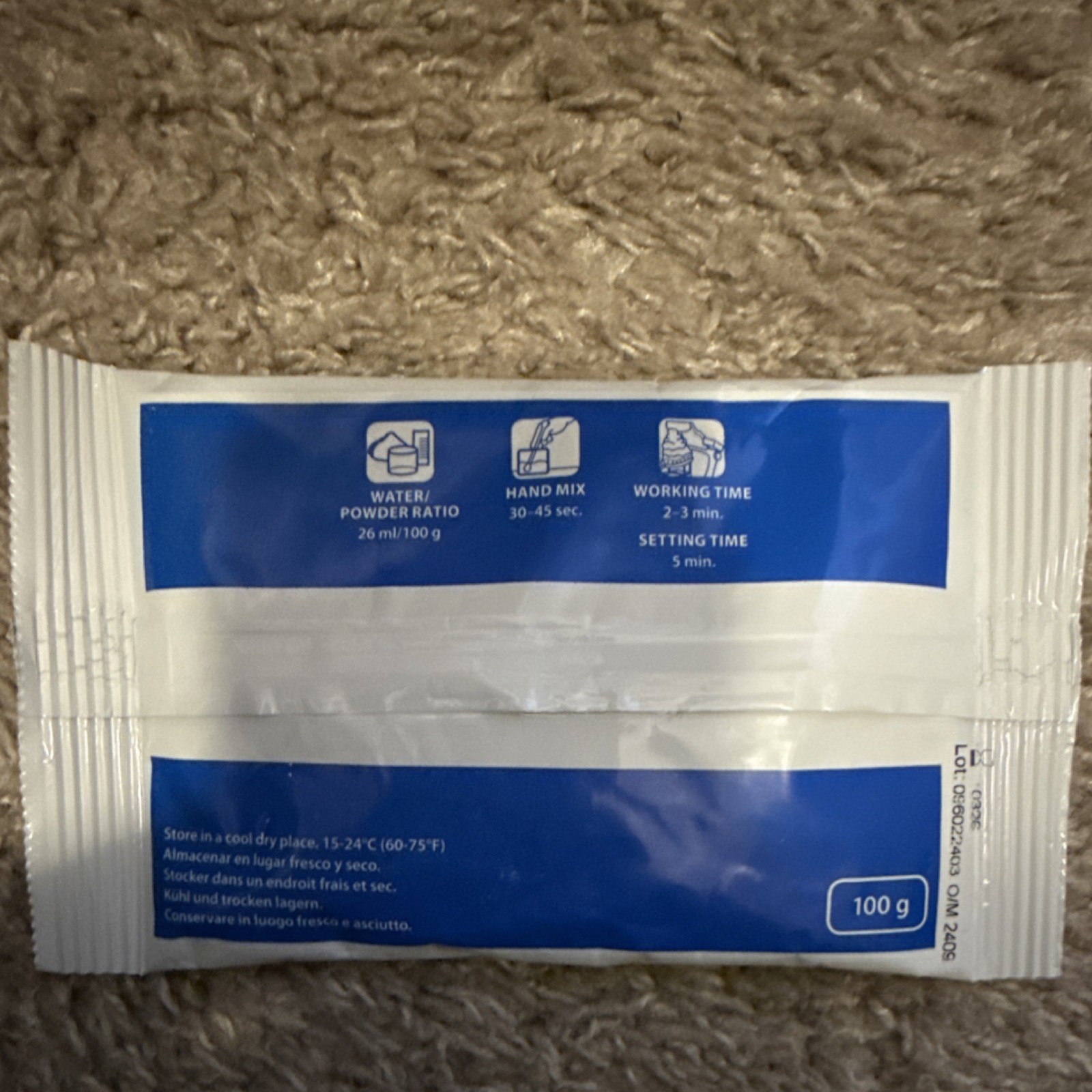 Whip Mix Mounting Stone Blue ISO Type 3 100g Pack Dental Laboratory Dentistry