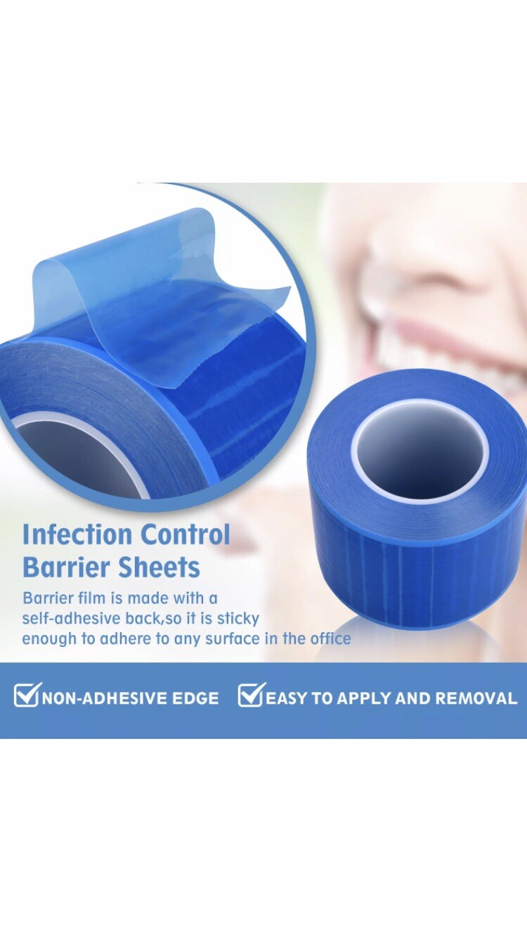 4 X OneMed Barrier Film Tape for Dental Tattoo Adhesive Roll,4″x6″, Blue
