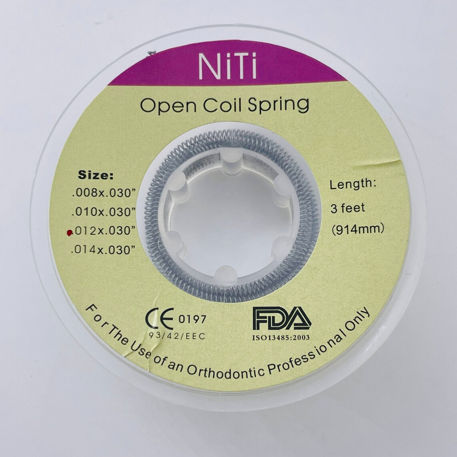 1 Roll Dental Orthodontic Niti Open Coil Spring Spool Dia.010 *030 ” inch 914mm