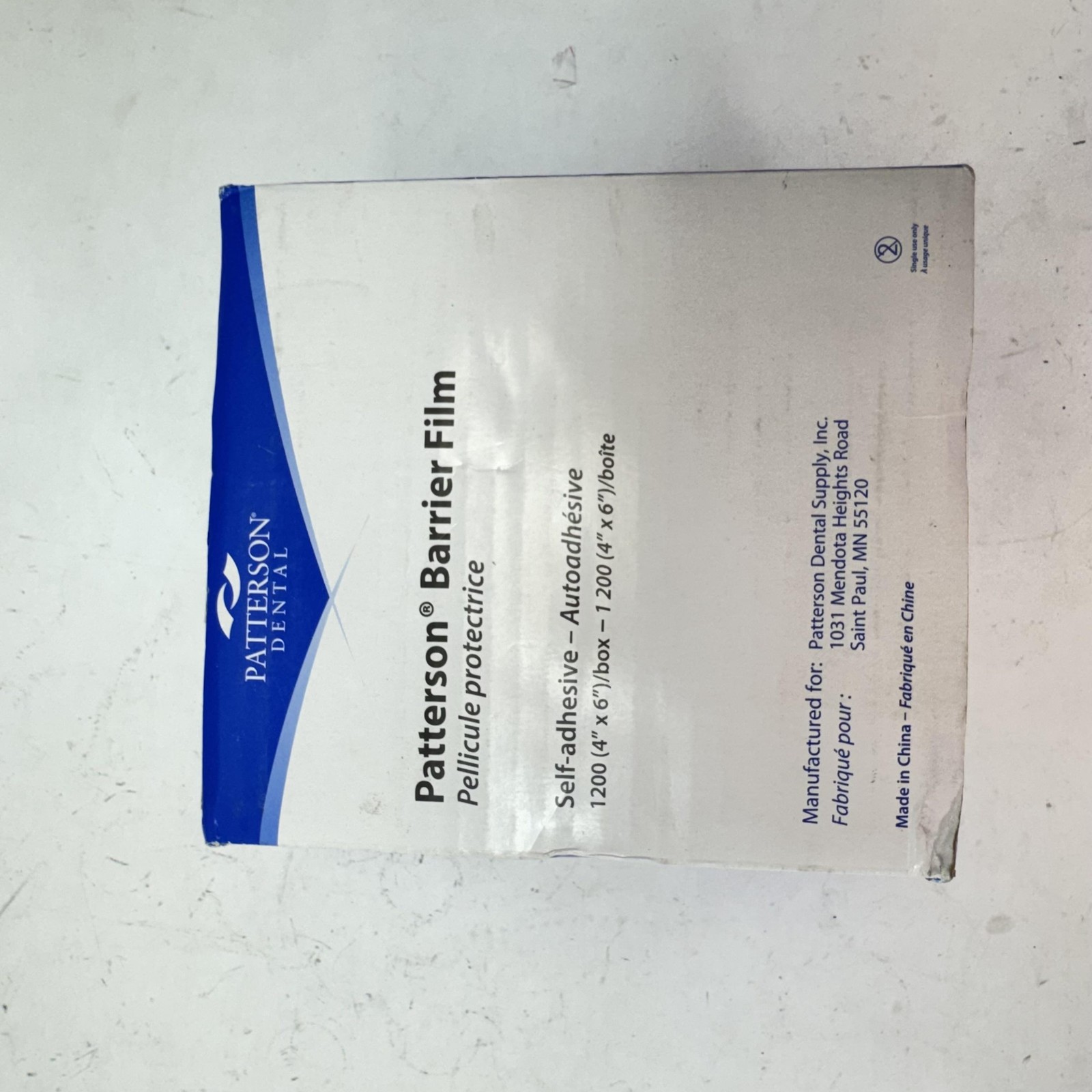Patterson Dental Barrier Film 1200 Sheets 4″x6″ Self-Adhesive Protective Roll