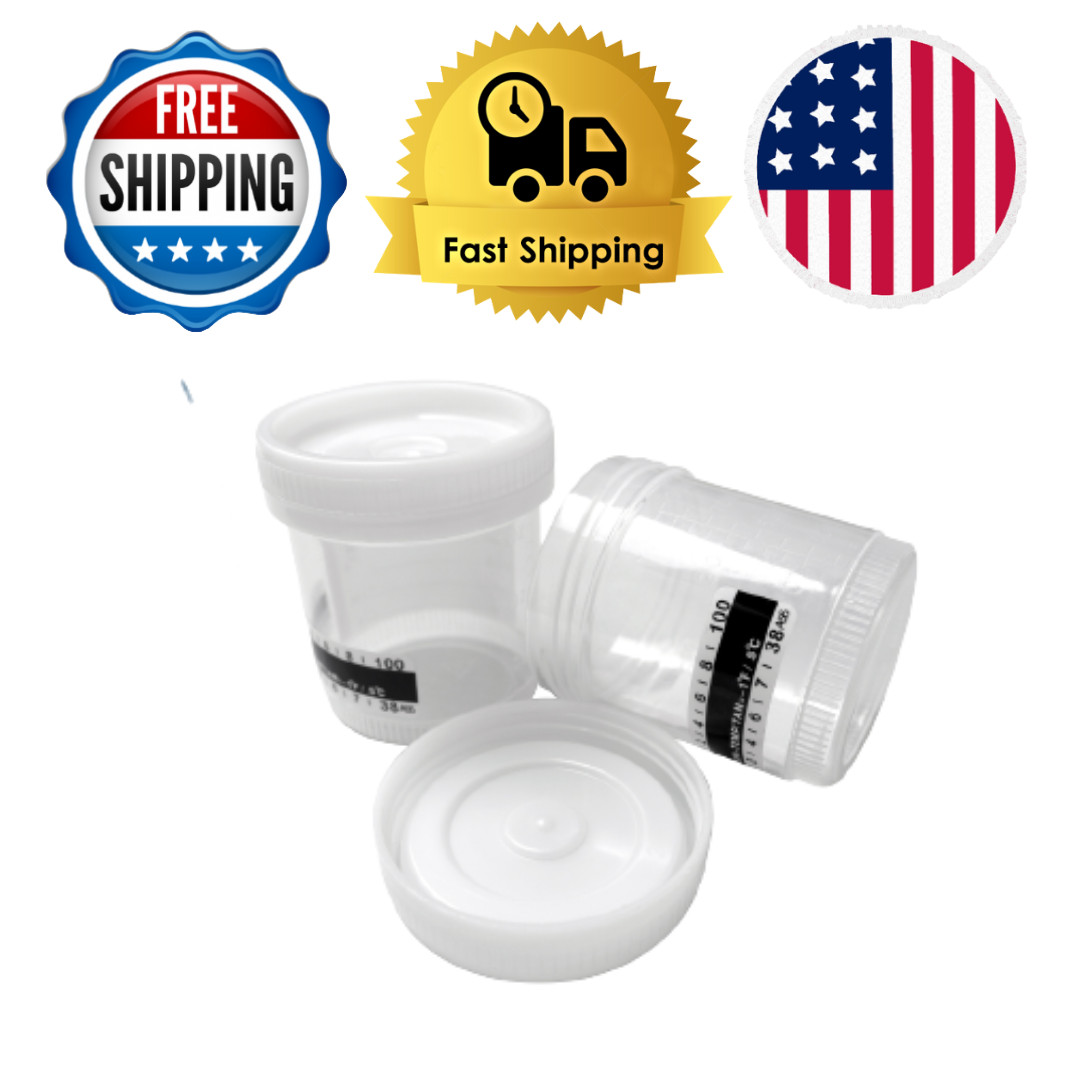 Sterile Urine Collection Cups 90 mL 3oz w/ LID + ID AREA + Temperature (400pcs)