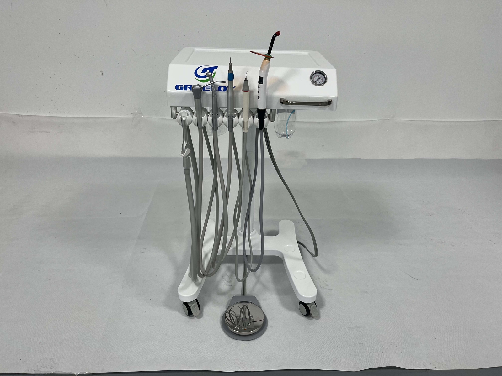 Mobile Dental Adjustable Treatment Unit GU-P302 4H+Dental Air Compressor GU-P300