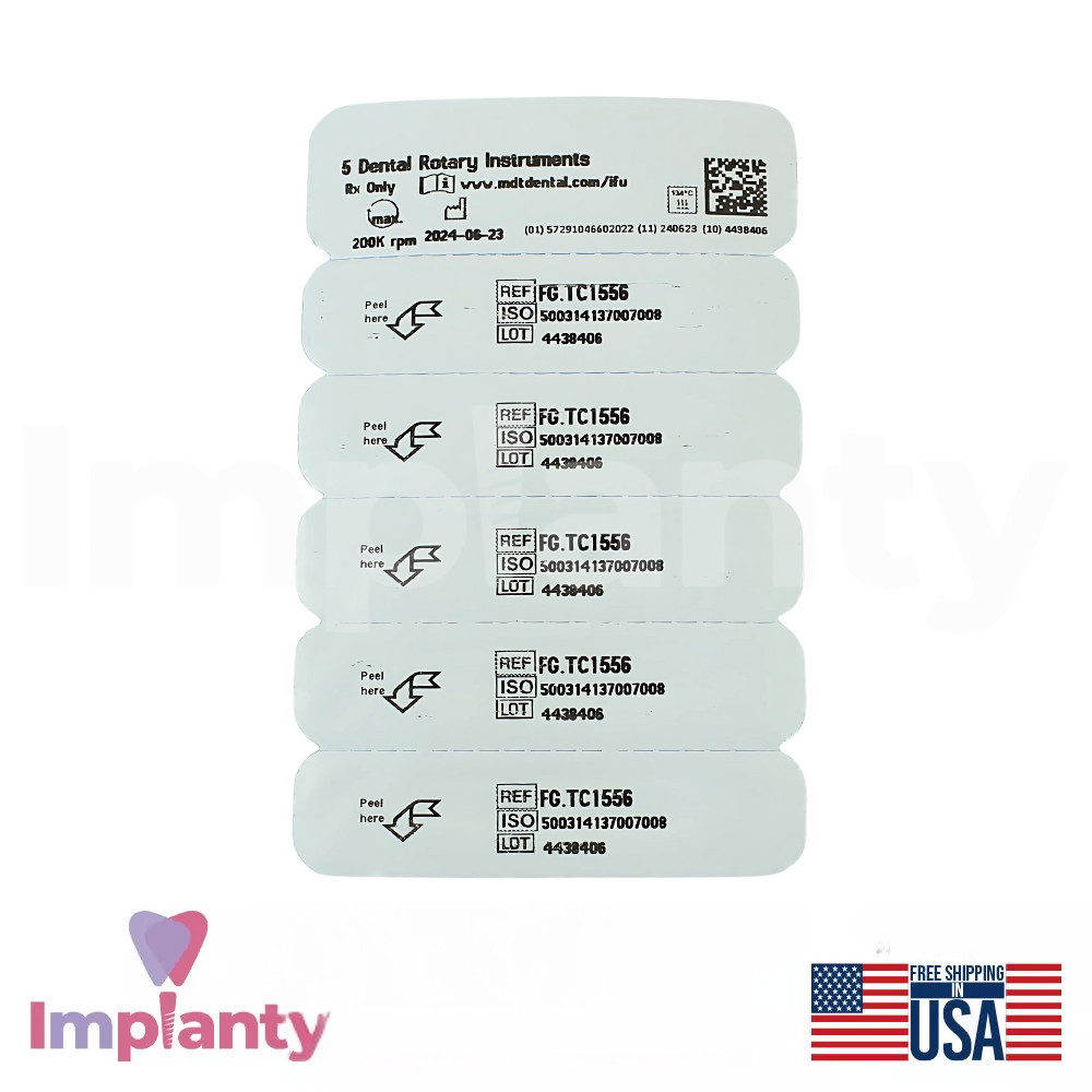 MDT Dental FG Carbide Domed Fissure Cross Cut Burs Contouring Tooth Surfaces