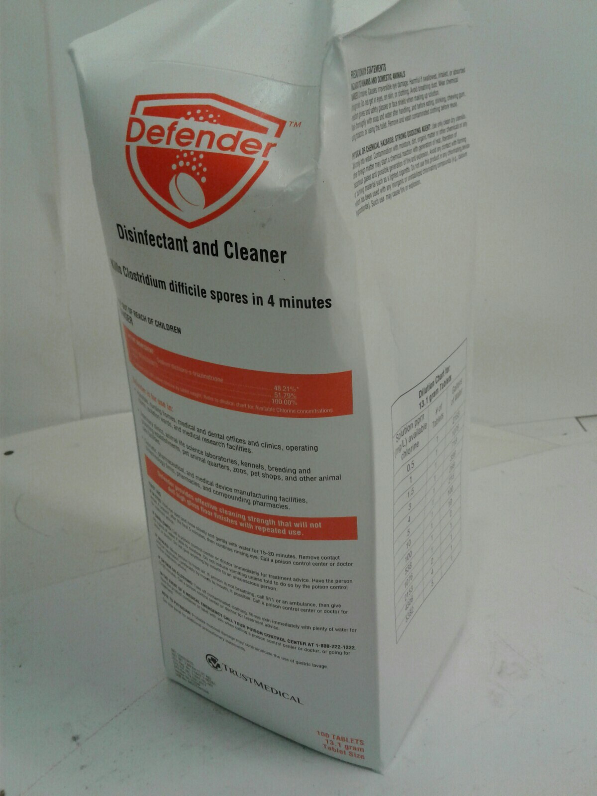 TrustMedical Sporicidal Disinfectant Tablets, 100/BX (MDCT447338BX)