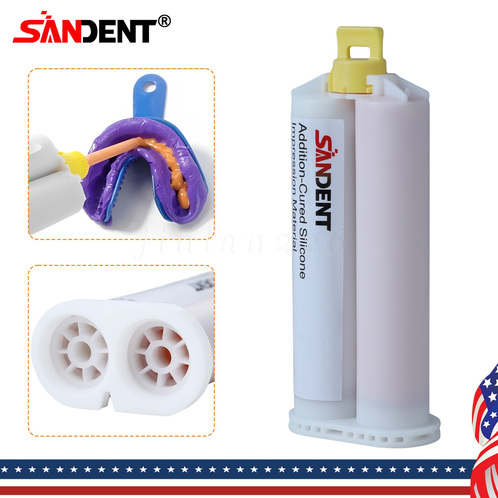 30x50ml Cartridges Dental Impression Material Light Body Rapid Set + 5 Tips