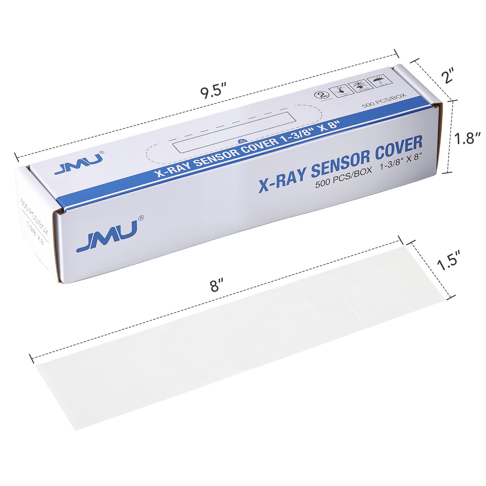 5000pcs JMU Dental Digital X-Ray Sensor Cover Sleeves 1-5/8″x8″ 1-3/8″x8″