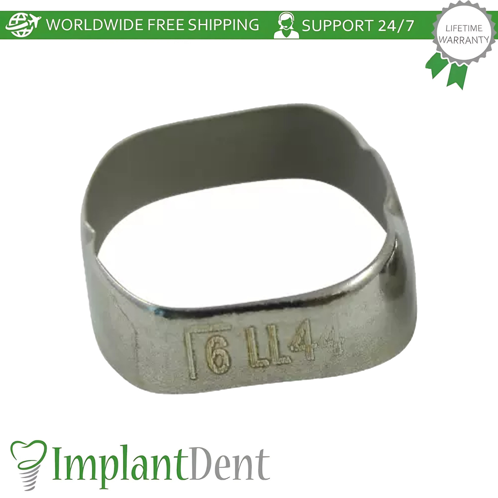 Dental Molar Standard Lower Left Bands 10pcs Stainless Steel Braces Span Ortho