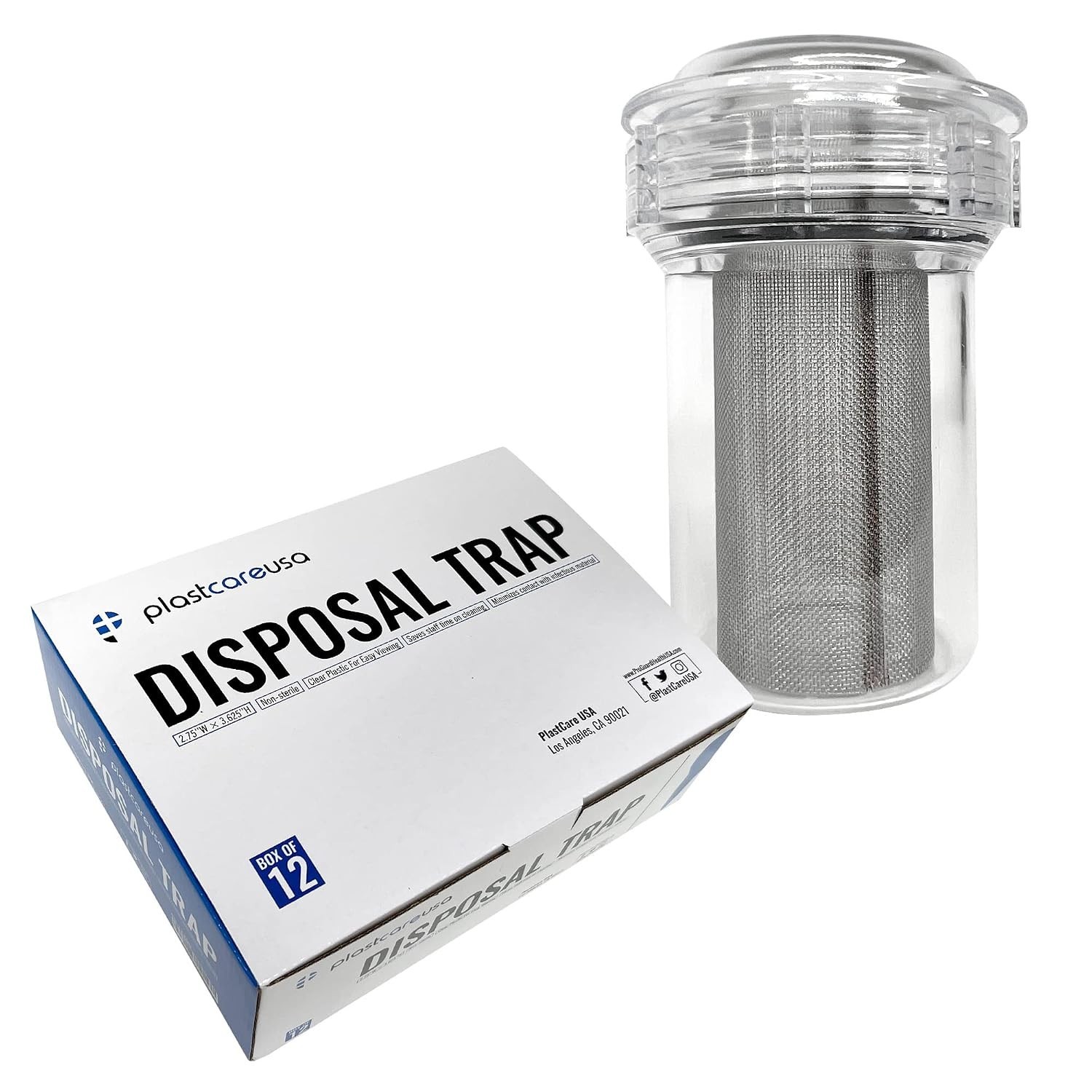 Stainless Steel Mesh Dental Vacuum Filters in 12 Pack – Easy Disposal Canisters